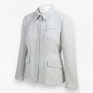 90s Vintage Lauren Ralph Lauren Gray Houndstooth Deadstock Wool Jacket Size 10